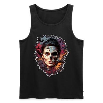 Evil Old Woman Horreur Squelette Démon Bikerin - Débardeur bio Premium Homme - noir - Devant - Michal (187cm)