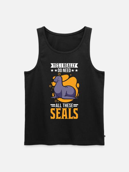 Robbe Geschenk Seehund Seelöwe - Männer Premium Bio Tank Top - Schwarz