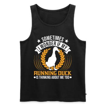 Indian Running Duck Bouteille cadeau Canard Canard - Débardeur bio Premium Homme - noir - Devant - AI Model Male 178 light (178cm)