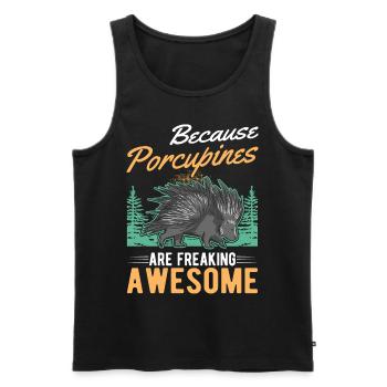 Porcupine Gift Porcupine - Men's Premium Organic Tank Top - black - Front - Michal (187cm)