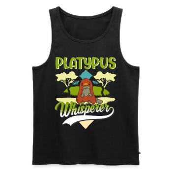 Schnabeltier Flüsterer Platypus Whisperer - Débardeur bio Premium Homme - noir - Devant - Michal (187cm)