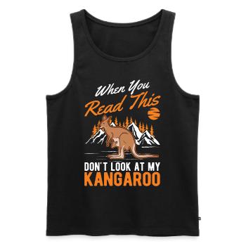 Kangourou australien Kangourou australien - Débardeur bio Premium Homme - noir - Devant - Michal (187cm)