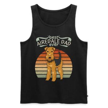 Airedale-Terrier Airedale-Dad lustiger Spruch Hund - Männer Premium Bio Tank Top - Schwarz - Vorne - Michal (187cm)