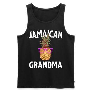 Jamaica Oma Jamaica Grossmutter - Männer Premium Bio Tank Top - Schwarz - Vorne - AI Model Male 178 light (178cm)