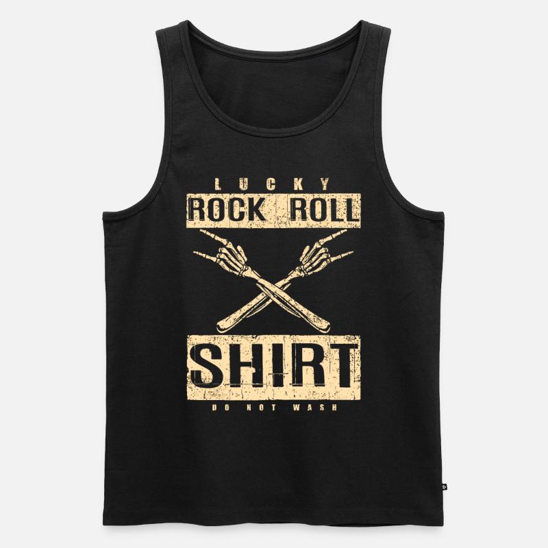 Rock and Roll Musik - Männer Premium Bio Tank Top - Schwarz