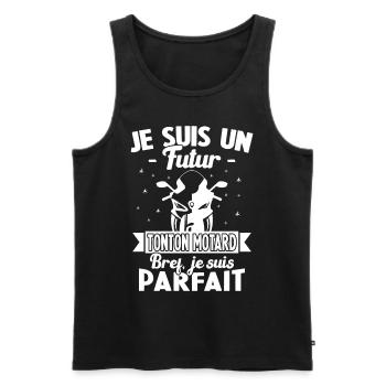 Je suis un futur Tonton Motard Humour Tonton - Débardeur bio Premium Homme - noir - Devant - Michal (187cm)