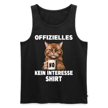 Mürrische Lustige Katze offizielles kein Interesse - Männer Premium Bio Tank Top - Schwarz - Vorne - AI Model Male 178 light (178cm)