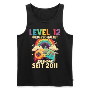 2011 Level 12 Jahre Gaming 12er 12 Geburtstag - Männer Premium Bio Tank Top - Schwarz - Vorne - Michal (187cm)