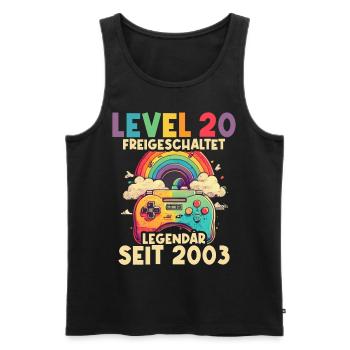 2003 Level 20 Jahre Gaming 20er 20 Geburtstag - Männer Premium Bio Tank Top - Schwarz - Vorne - Michal (187cm)