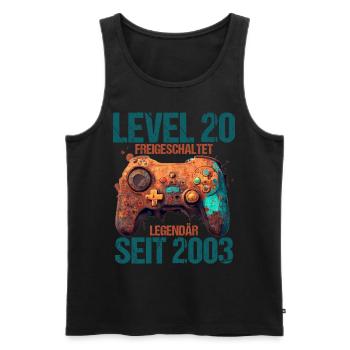 2003 Level 20 Jahre Gaming 20er 20 Geburtstag - Männer Premium Bio Tank Top - Schwarz - Vorne - Michal (187cm)