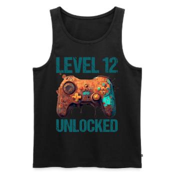 Level 12 Jahre Gaming 12er 12 Geburtstag - Männer Premium Bio Tank Top - Schwarz - Vorne - Michal (187cm)
