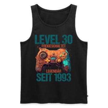 1993 Level 30 Jahre Gaming 30er 30 Geburtstag - Männer Premium Bio Tank Top - Schwarz - Vorne - Michal (187cm)