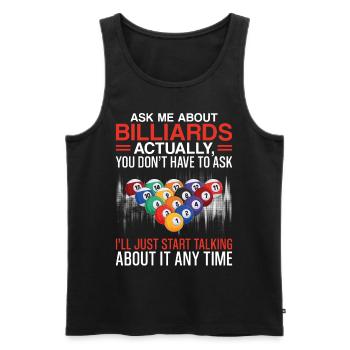 Billards Joueur de billard Balle Demandez-moi - Débardeur bio Premium Homme - noir - Devant - Michal (187cm)