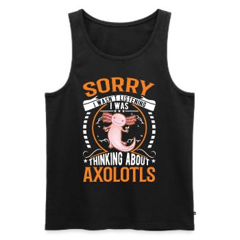 Axolotl Queue Cadeau Amphibien Axolotl - Débardeur bio Premium Homme - noir - Devant - Michal (187cm)