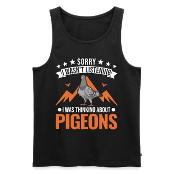 Pigeon Cadeau Pigeon Fancier City Pigeon Pigeonnier Pigeon Transporteur Pigeon - Débardeur bio Premium Homme - noir - Devant - Michal (187cm)
