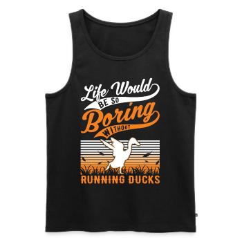 Indian Running Duck Gift Running Duck - Men's Premium Organic Tank Top - black - Front - Michal (187cm)