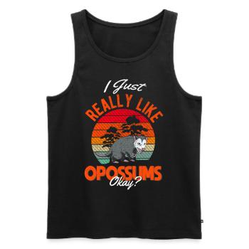 J’aime juste l’opossum marsupial d’Opossum - Débardeur bio Premium Homme - noir - Devant - Michal (187cm)