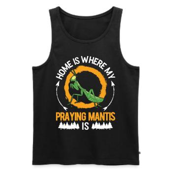 Gottesanbeterin Zuhause Mantis Fangschrecke - Männer Premium Bio Tank Top - Schwarz - Vorne - Michal (187cm)