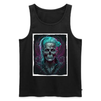 Evil Old Woman Horreur Squelette Démon Bikerin - Débardeur bio Premium Homme - noir - Devant - Michal (187cm)