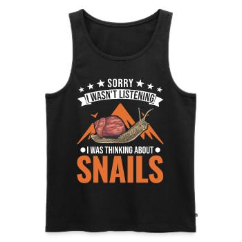 Snail Gift Vineyard Snail - Men's Premium Organic Tank Top - black - Front - Michal (187cm)