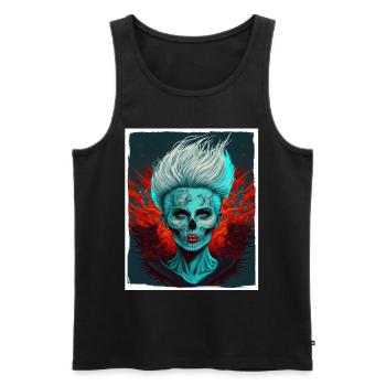 Böse Alte Frau Horror Skelett Dämon Bikerin - Männer Premium Bio Tank Top - Schwarz - Vorne - Michal (187cm)