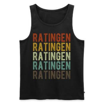 Ratingen Stadt Retro Vintage - Männer Premium Bio Tank Top - Schwarz - Vorne - Michal (187cm)