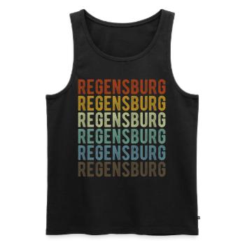 Regensburg City Retro Vintage - Débardeur bio Premium Homme - noir - Devant - Michal (187cm)