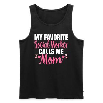 Social Work Social Work Social Work Mom - Men's Premium Organic Tank Top - black - Front - AI Model Male 178 light (178cm)