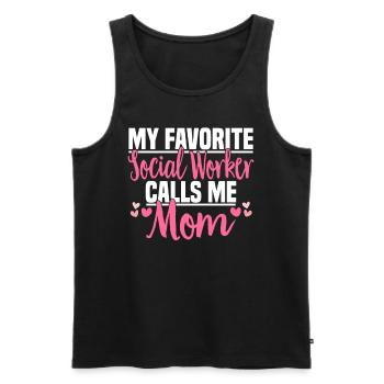 Social Work Social Work Social Work Mom - Men's Premium Organic Tank Top - black - Front - AI Model Male 178 light (178cm)