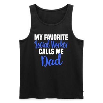 Social Work Social Work Social Work Dad - Men's Premium Organic Tank Top - black - Front - AI Model Male 178 light (178cm)