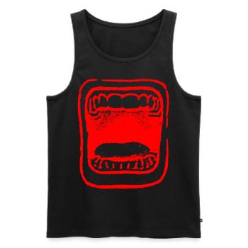 2reborn Schrei Mund Zähne Angst Mouth Teeth 6 - Männer Premium Bio Tank Top - Schwarz - Vorne - Michal (187cm)