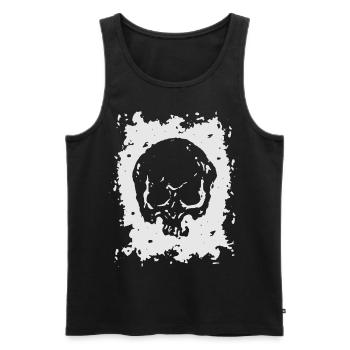 2reborn Skull Head Totenkopf Tot Died Freidhof - Männer Premium Bio Tank Top - Schwarz - Vorne - AI Model Male 178 light (178cm)