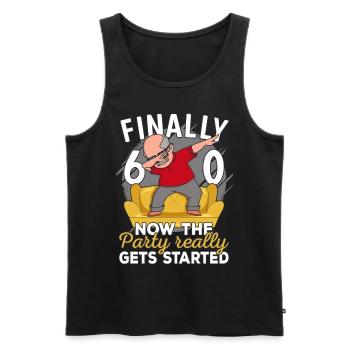 60. Geburtstag Mann 60 Jahre alt 60ter 60er Opa - Männer Premium Bio Tank Top - Schwarz - Vorne - AI Model Male 178 light (178cm)