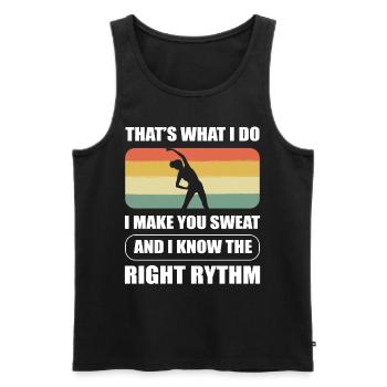 That’s What I Do. Make You Sweat Aerobics Fitness - Men's Premium Organic Tank Top - black - Front - AI Model Male 178 light (178cm)