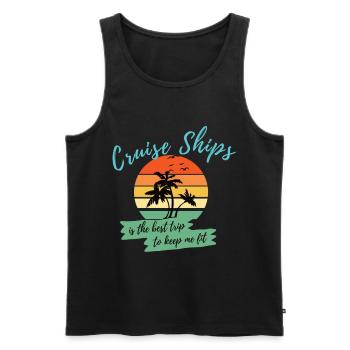 Bateau de croisière Bateau de voyage de vacances - Débardeur bio Premium Homme - noir - Devant - Michal (187cm)