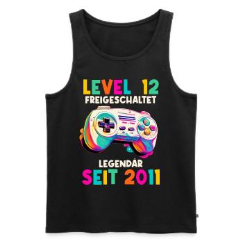 2011 Level 12 Jahre Gaming 12er 12 Geburtstag - Männer Premium Bio Tank Top - Schwarz - Vorne - Michal (187cm)