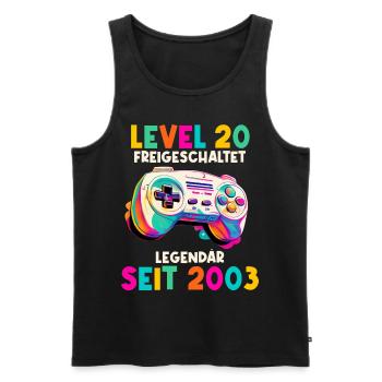 2003 Level 20 Jahre Gaming 20er 20 Geburtstag - Männer Premium Bio Tank Top - Schwarz - Vorne - Michal (187cm)