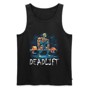 Soulevé de terre Skeleton Bodybuilding Sport Soulevé de terre - Débardeur bio Premium Homme - noir - Devant - Michal (187cm)