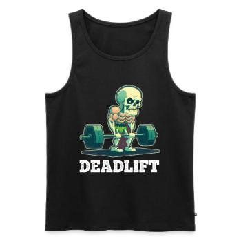 Soulevé de terre Skeleton Bodybuilding Sport Soulevé de terre - Débardeur bio Premium Homme - noir - Devant - Michal (187cm)