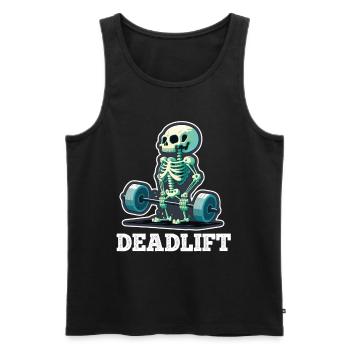 Soulevé de terre Skeleton Bodybuilding Sport Soulevé de terre - Débardeur bio Premium Homme - noir - Devant - Michal (187cm)