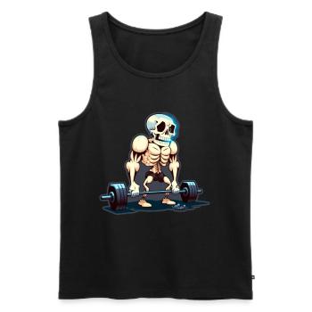 Soulevé de terre Skeleton Bodybuilding Sport Soulevé de terre - Débardeur bio Premium Homme - noir - Devant - Michal (187cm)