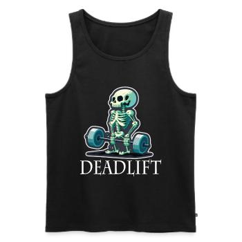 Soulevé de terre Skeleton Bodybuilding Sport Soulevé de terre - Débardeur bio Premium Homme - noir - Devant - Michal (187cm)