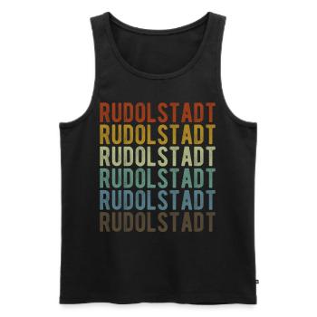 Rudolstadt Stadt Retro Vintage - Männer Premium Bio Tank Top - Schwarz - Vorne - Michal (187cm)