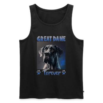 Hunde Spruch Deutsche Dogge für Hundeliebhaber - Männer Premium Bio Tank Top - Schwarz - Vorne - AI Model Male 178 light (178cm)