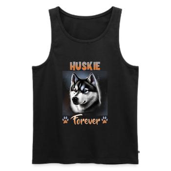Dog Saying Huskie Design pour les amoureux des chiens - Débardeur bio Premium Homme - noir - Devant - Michal (187cm)