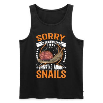 Snail Gift Vineyard Snail - Men's Premium Organic Tank Top - black - Front - Michal (187cm)