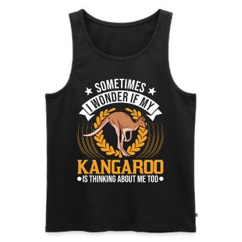 Australian Kangaroo Australia Kangaroo - Men's Premium Organic Tank Top - black - Front - Michal (187cm)