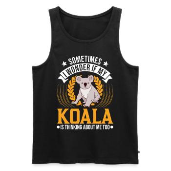 Amoureux des koalas Ours koala - Débardeur bio Premium Homme - noir - Devant - AI Model Male 178 light (178cm)