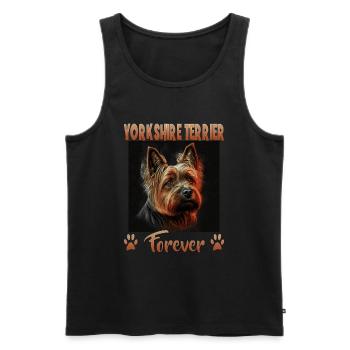 Dog Saying Yorkshire Terrier Design pour - Débardeur bio Premium Homme - noir - Devant - AI Model Male 178 light (178cm)