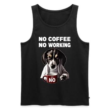 no coffee no working. Grumpy Funny Dog - Men's Premium Organic Tank Top - black - Front - Michal (187cm)